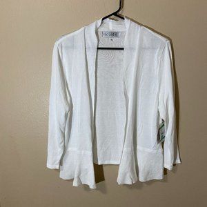 NWT Kasper 3/4 sleeve white Cardigan
